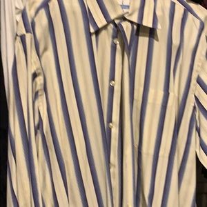Mens casual/dressy striped long sleeve collarshirt